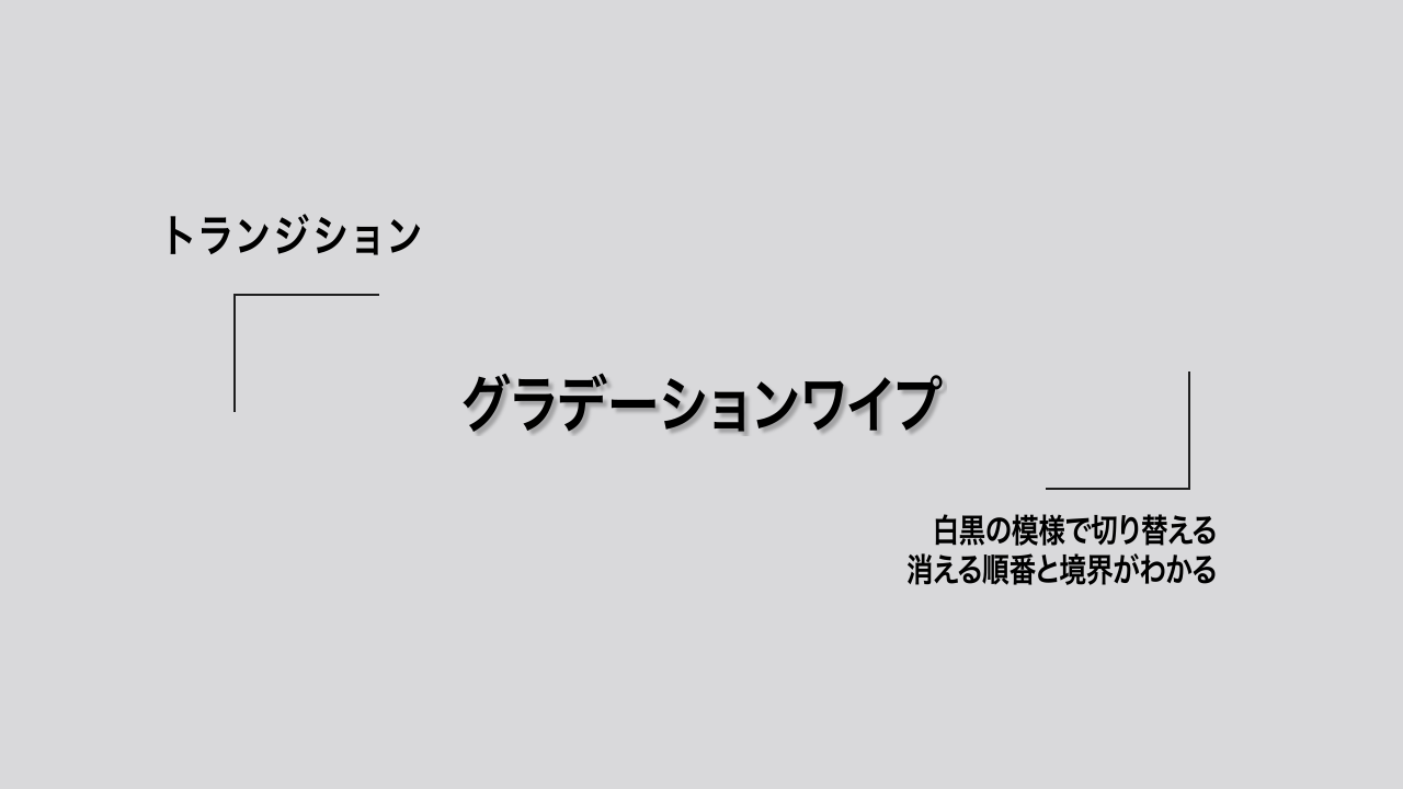 グラデーションワイプ｜白黒の模様で切り替える。消える順番と境界がわかる。