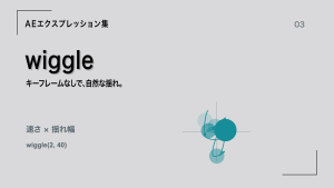 wiggle。丸のランダムな軌跡と残像で、速さと揺れ幅を調整できる動きを表したサムネイル。